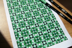 Geometric Patterns Colouring Book - Coloured Page