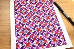 Geometric Patterns Colouring Book - Coloured Page