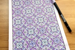 Geometric Patterns Colouring Book  (Vol. 1) - Coloured Page