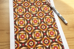 Geometric Patterns Colouring Book - Coloured Page