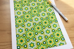 Geometric Patterns Colouring Book - Coloured Page