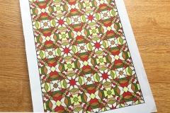 Geometric Patterns Colouring Book (Volume 1) - Coloured Page