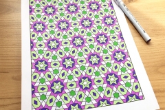 Geometric pattern colouring page