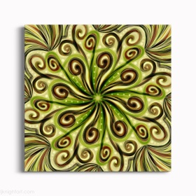 Green and Brown Abstract Mandala