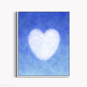 Blue and White Cloud Heart Painting