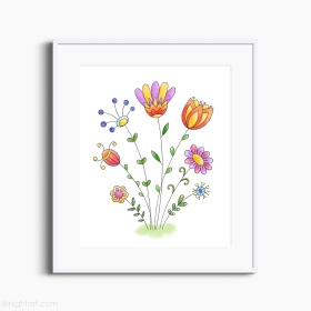 Watercolour Flowers Art Print