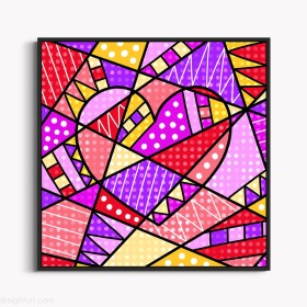 Colourful Heart Painting