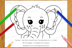 Very Easy Animal Faces Colouring Book - Preview