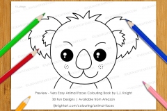 Very Easy Animal Faces Colouring Book - Preview