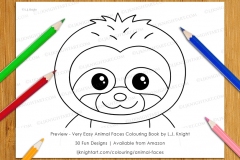 Very Easy Animal Faces Colouring Book - Preview