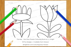 Very Easy Flowers Colouring Book - Preview