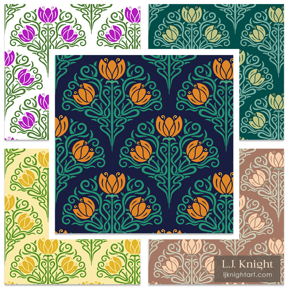 ljknight-art-nouveau-floral-fan-pattern-fabric-wallpaper.jpg